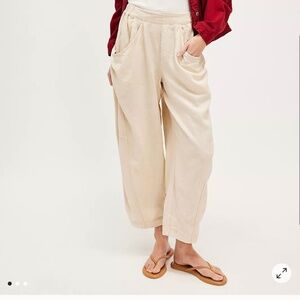 Free People linen barrel pants - birch